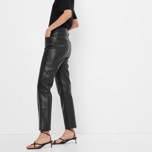 NWT 14 / 32 Tall Gap faux leather sky high cheeky straight pants